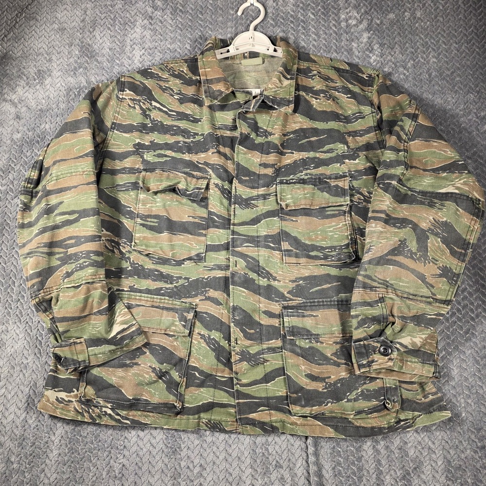 Vintage Rothco Tiger Stripe Camo BDU Field Jacket Men's XL Regular Made in USA